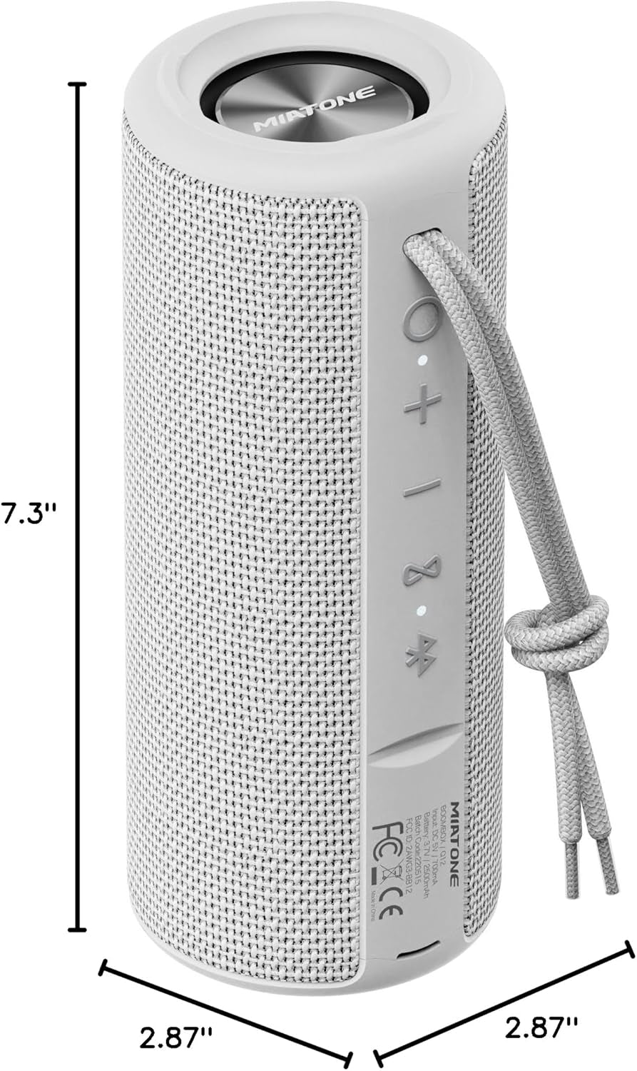 Outdoor Portable Bluetooth Wireless Speaker Waterproof - Grey