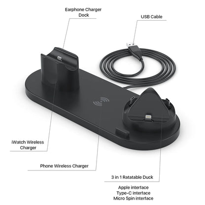 Wireless Charger for Iphone 6 in 1 Wireless Charging Station Stand for Multiple Devices