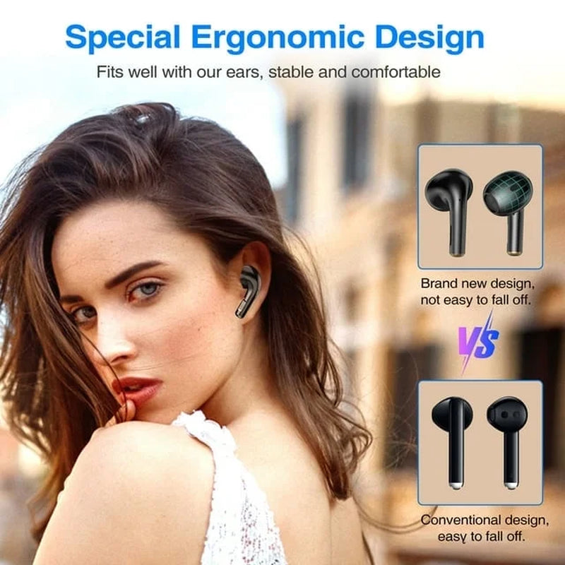 Wireless Earbuds Bluetooth Headphones 40H Playback LED Power Display with Charging Case, Bluetooth Earbuds for Iphone, Android